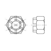 Гайка шестигранная прорезная с уменьшенным размером, класс точности А ГОСТ 2528-73 - фото - 2