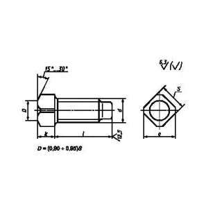 Винт установочный с квадратной головкой и цилиндрическим концом, класс точности А,В ГОСТ 1482-84 - фото - 1
